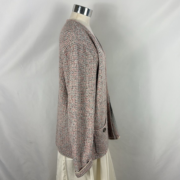 J Jill Pink Tweed Knit Jacket - Picture 3 of 6